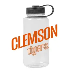 NCAA Clemson Tigers Portable Drinkware - 38oz: Plastic Water Bottle, Multicolor