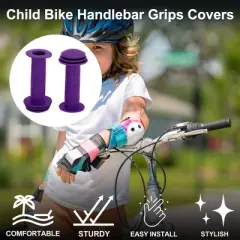 Unique Bargains Child Bike Handlebar Grips Covers 4.13" Purple 1 Pair