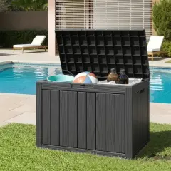 MAYEERTY 45 Gallon Large Capacity Outdoor Deck Box for Patio Furniture Cushions, Pillow with Wheels