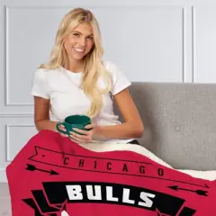 NBA Chicago Bulls Hardwood Classics Silk Touch Faux Shearling Throw Blanket