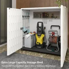Yardgrace Weather Resistant 75Gal Storage Cabinet with Adjustable Shelves