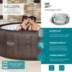 Bestway Coleman St Moritz AirJet Inflatable Hot Tub with EnergySense Cover and 2-Pack of SaluSpa Underwater Non-Slip Spa Seat with Adjustable Legs