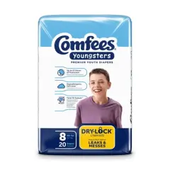Comfees Youngsters Youth Incontinence Brief 8 Heavy Absorbency Contoured, CMF-8, 20 Ct