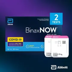 BinaxNOW COVID-19 Antigen Self Test, 1 Pack, 2 Tests Total, COVID Test With 15-Minute Results