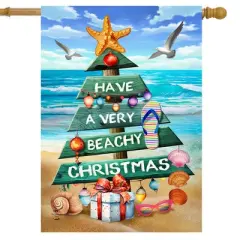 Briarwood Lane Double Sided House Flag 40x28 For Outdoor Beachy Christmas Tree For Christmas House Flag