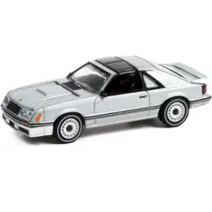 1982 Ford Mustang GT 5.0 Silver Metallic with Black Stripes "Greenlight Muscle" Series 26 1/64 Diecast Model Car by Greenlight
