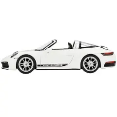 Porsche 911 Targa 4S Convertible White with Black Stripes Limited Ed to 3600 pcs 1/64 Diecast Model Car by True Scale Miniatures