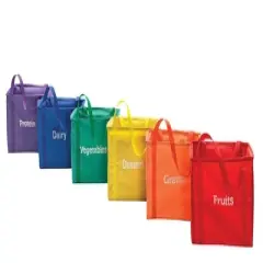 Sportime My Plate Nutrition Container Bags, Nylon, 13 x 9 x 10 Inches, Set of 6