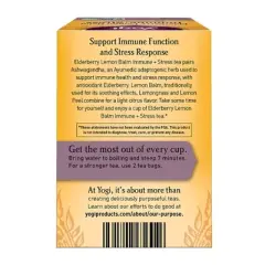 Yogi Tea Elderberry Lemon Balm Immune + Stress - 16ct