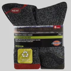Dickies Men's Explorer Crew Socks - Black 6-12