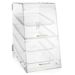 Olde Midway 4-Tier Acrylic Bakery Display Case with Trays