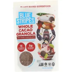 Blue Stripes Whole Cacao Dark Chocolate Granola  - Case of 6/8 oz