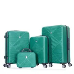 Summit Adventure 4-Piece Abs Lightweight Suitcase With Aircraft Wheels