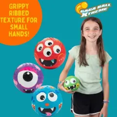 Gaga Ball Xtreme 4 Pack - 5 Inch Monster Playground Balls w Air Pump - Durable Rubber Balls for Kickball, Dodge Ball, Handball, Four Square, Camp,