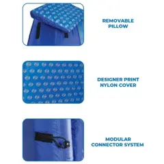 Swim Central 75-Inch Inflatable Blue Swirled Air Mattress Swimming Float