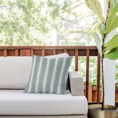 18"x18" Deny Designs Color Poems Palm Leaf Outdoor Throw Pillow: UV & Mildew Resistant, Abstract Design