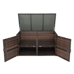 Karl Home 96 Gal Brown Wicker Storage Deck Box