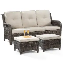 UPTIOT 73'' Polyethylene (PE) Wicker Outdoor Patio Sectional