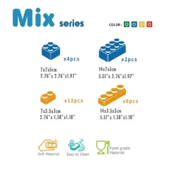 UNiPLAY Mix Set Soft Building Blocks for Early Learning Educational and Sensory Toy for Infants and Toddlers