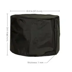 Sunnydaze 420D Oxford Cloth Fire Pit Cover - 22.5" Diameter x 16" H - Black