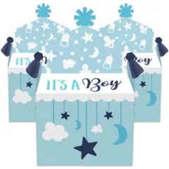 Big Dot of Happiness It's a Boy - Treat Box Party Favors - Blue Baby Shower Goodie Gable Boxes - Set of 12