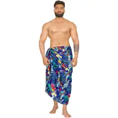 HAPPY BAY Men's Pareo Sarong Bath Swim Wraps One Size Royal Blue