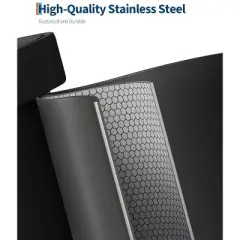 13 Gallon / 50 Liter Metal Trash Can with Soft Close Lid, Rust Proof Garbage Can for Kitchen, Step-on Trash Bin with Liner Rim, Rear Handle