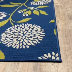 Cozumel Floral Patio Rug Blue/Green