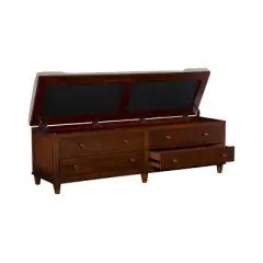 Mason Upholstered Storage Entryway Bench Chestnut - Powell Company