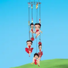 Collections Etc Betty Boop Metal and Colorful Beads Wind Chime