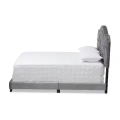Embla Velvet Fabric Upholstered Bed - Baxton Studio