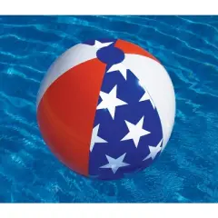 Swim Central Inflatable Patriotic Stars and Stripes Beach Ball - 22"