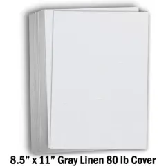 Hamilco Resume Linen Textured Cardstock Paper &ndash; 8 1/2 x 11" Blank Thick Heavy Weight 80 lb Cover Card Stock for Printer - 50 Pack (Gray)