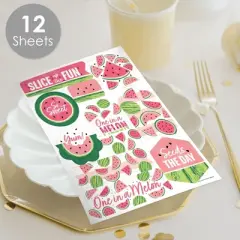 Big Dot of Happiness Sweet Watermelon - Fruit Party Favor Sticker Set - 12 Sheets - 120 Stickers