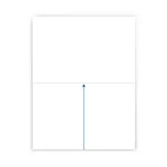 5pk 500 Sheets/Pack 20lb Half Sheet Perforated Paper 8.5"x11" White - PrintWorks