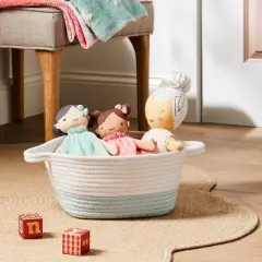 Square Coiled Rope Bin with Color Band - Cloud Island&trade;