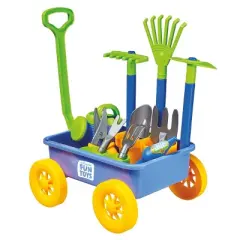 Nothing But Fun Toys Let's Garden Wagon Playset with Gardening Tools - 14 Pieces