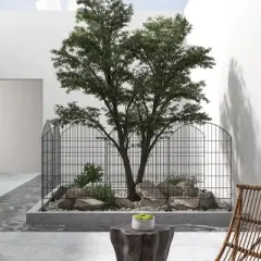 Syemin Patio Decorative Screens, Elegant Vine Pattern Yard Fencing, Pet-Safe Decorative Fence for Yard, Patio, Black, 137"*0.25"*43.25"