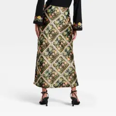 Latino Heritage Month Women's Maxi Skirt - Black Floral
