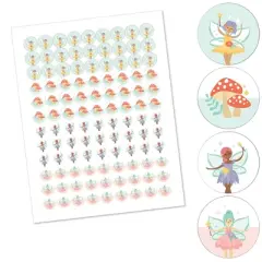 Big Dot of Happiness Let's Be Fairies - Fairy Garden Birthday Party Round Candy Sticker Favors - Labels Fits Chocolate Candy (1 sheet of 108)