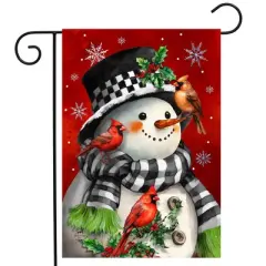 Briarwood Lane Winter Garden Flag 12x18 For Outdoor Snowman With Cardinals For Winter Garden Flag Flags For Outside