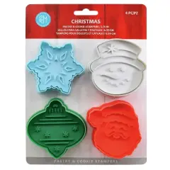 R&M International 4 Piece Christmas Cookie Stamper Set, 2.75-Inch