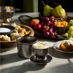 Butter Bell&reg; Crock &ndash; Classic Dragon Steel Metallic Ceramic Butter Keeper, Reactive Glaze Butter Dish for Fresh, Spreadable Butter