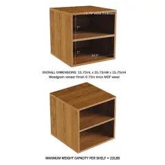 Hastings Home 2-Shelf Cube End Table, Brown