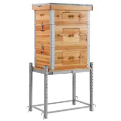 Aivituvin Large Wooden Bee Hive | Bee Box with Metal Frame, Beeswax Coating-AIR104