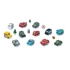 Insten 12 Pieces Pull Back and Go Race Cars with Road Signs, Toy Playset for Kids