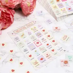 Blue Panda Valentine's Day Bingo Games for Kids, Fun Classroom Activities and Birthday Party Favor Supplies, Up to 36 Players