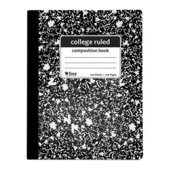 C-Line&reg; Composition Notebook, 100 Page, College Ruled, Black Marble, Pack of 12