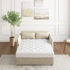 NicBex Microfiber Quilted White Mattress Pad for Protecting Sofa Mattress,Bedroom Sofa Bed Mattress in a Box