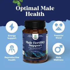 Men's Fertility Capsules, CoQ10 Maca Root Methyl Folate & D-Aspartic Acid for Enhanced Count Motility & Fertility Support, Nature's Craft, 180 ct